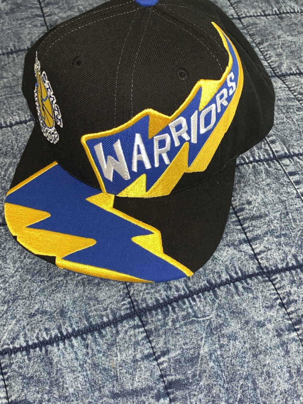 Mitchell & Ness Golden State Warriors Black Blue Yellow Snapback Hat